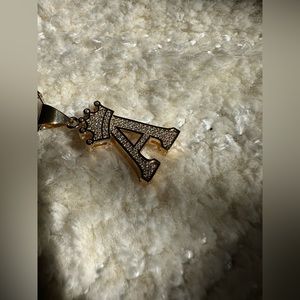 Letter A necklace with chain. Brand new.